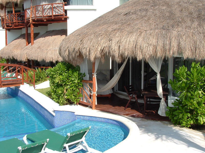 image of a resort pools and buildings