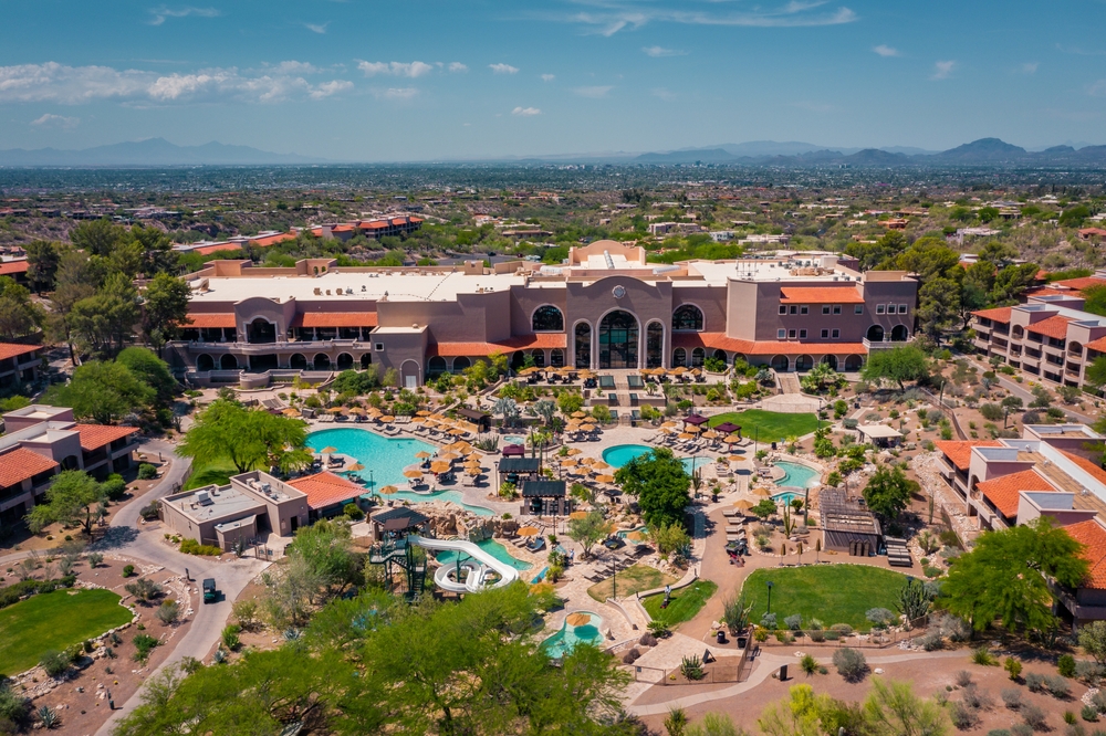 Luxury hotel and spa with pool