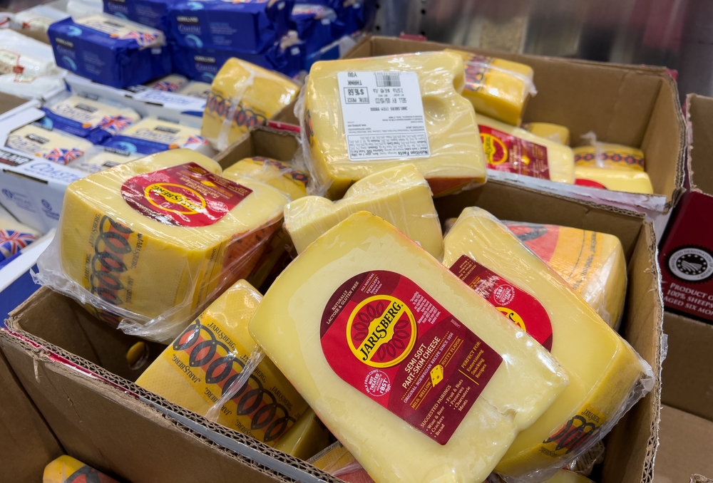 blocks of cheese in the market