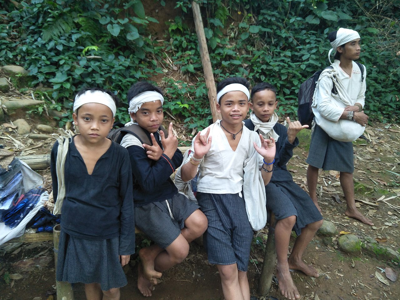 Baduy Dalam tribe children in traditional clothes