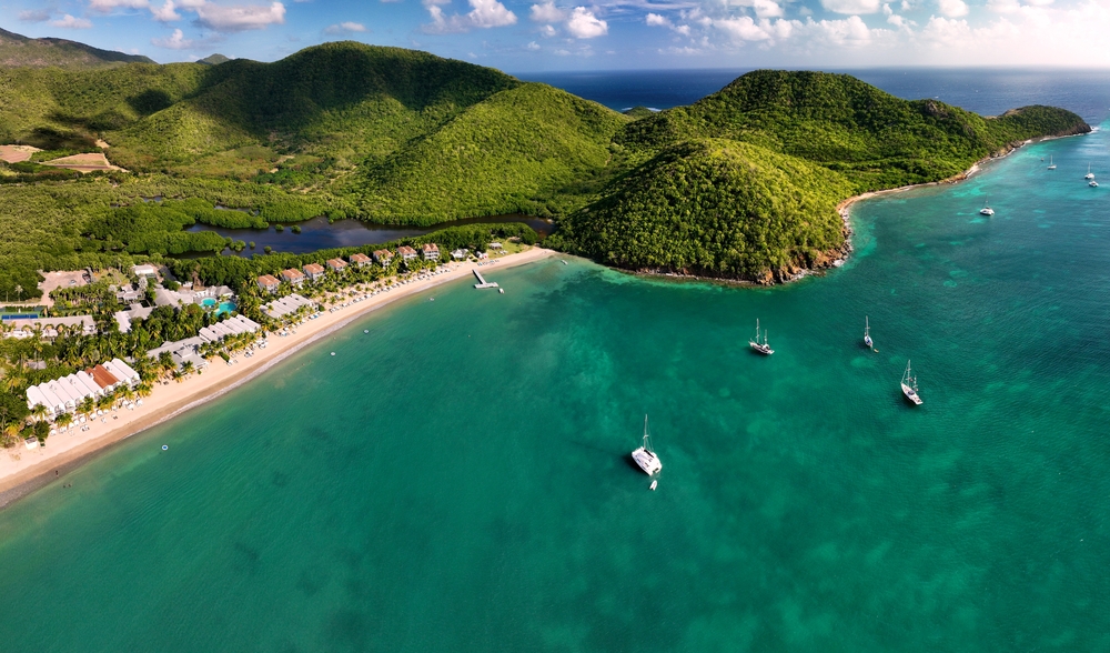 Aerial Photo of the Carlisle Bay Beach located on the island of Antigua