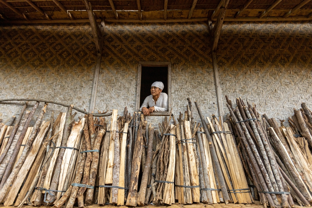 Baduy tribe man white headband