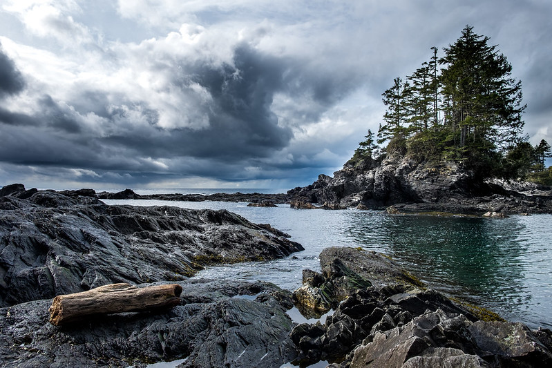 Looking southwest from the west coast of Vancouver Island
