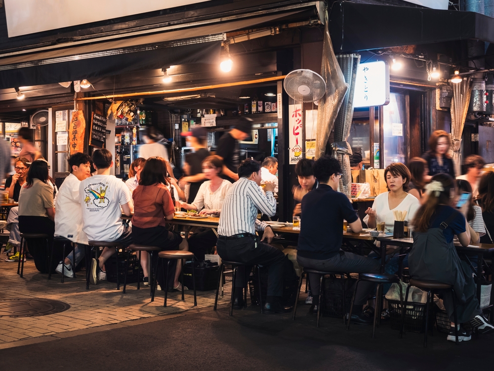 image of asian people having fun and dinner