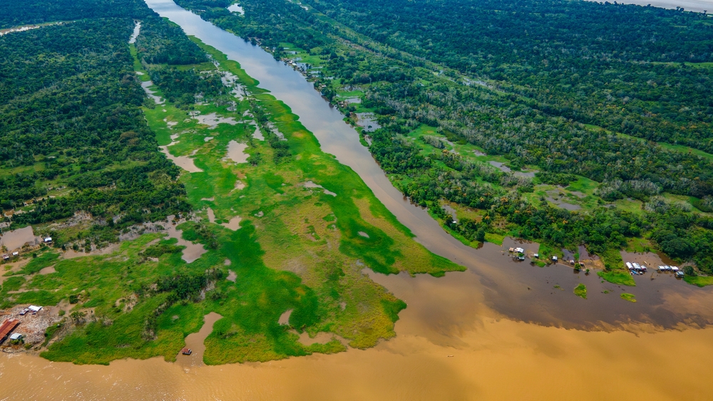 Aerial view of the Amazon River