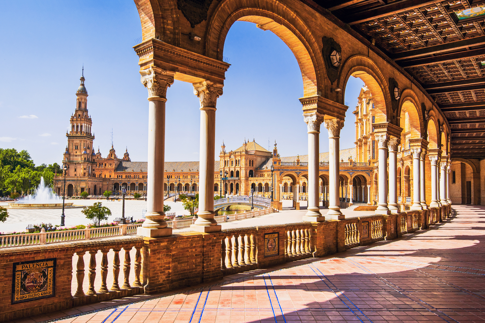 Plaza de Espana in Seville, Andalusia, Spain