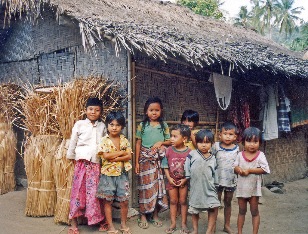 Sasak children in a Sasak village