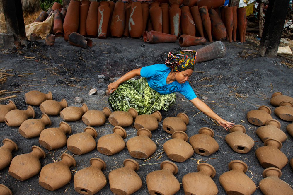The Process of Drying a Pottery in Lombok