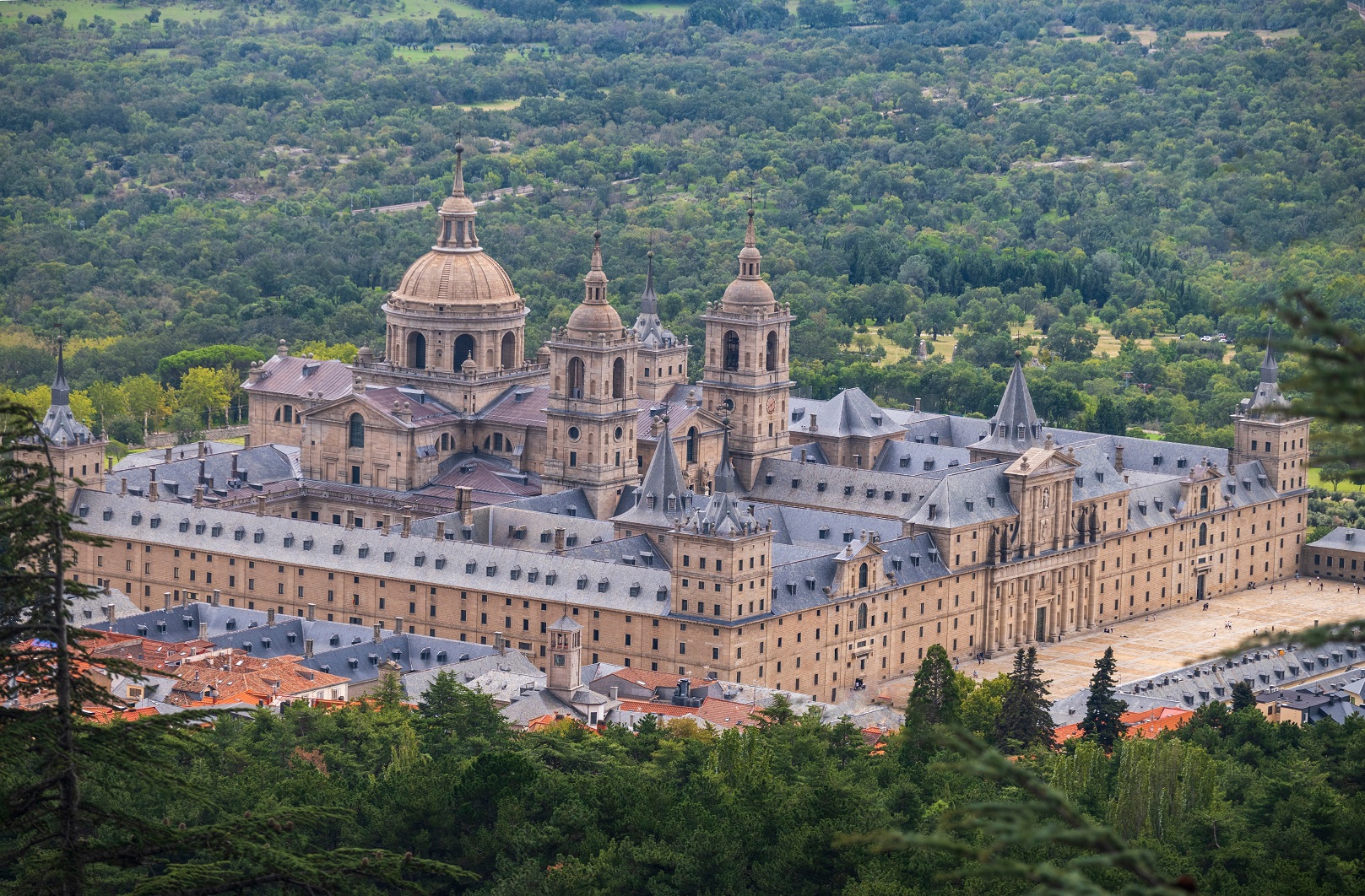 El Escorial is one of the Spanish royal sites and functions as a monastery and library.