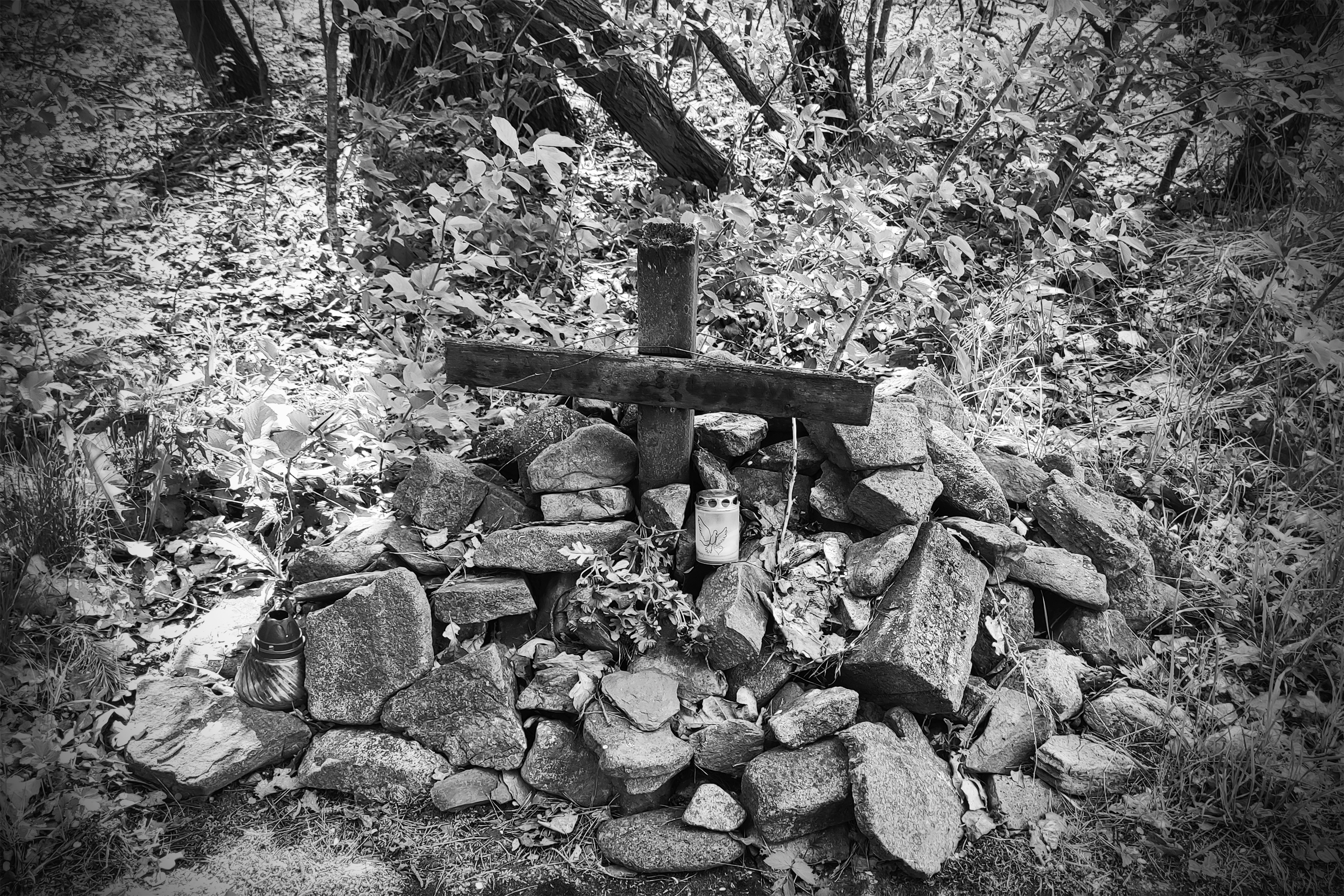 Cross in rocks