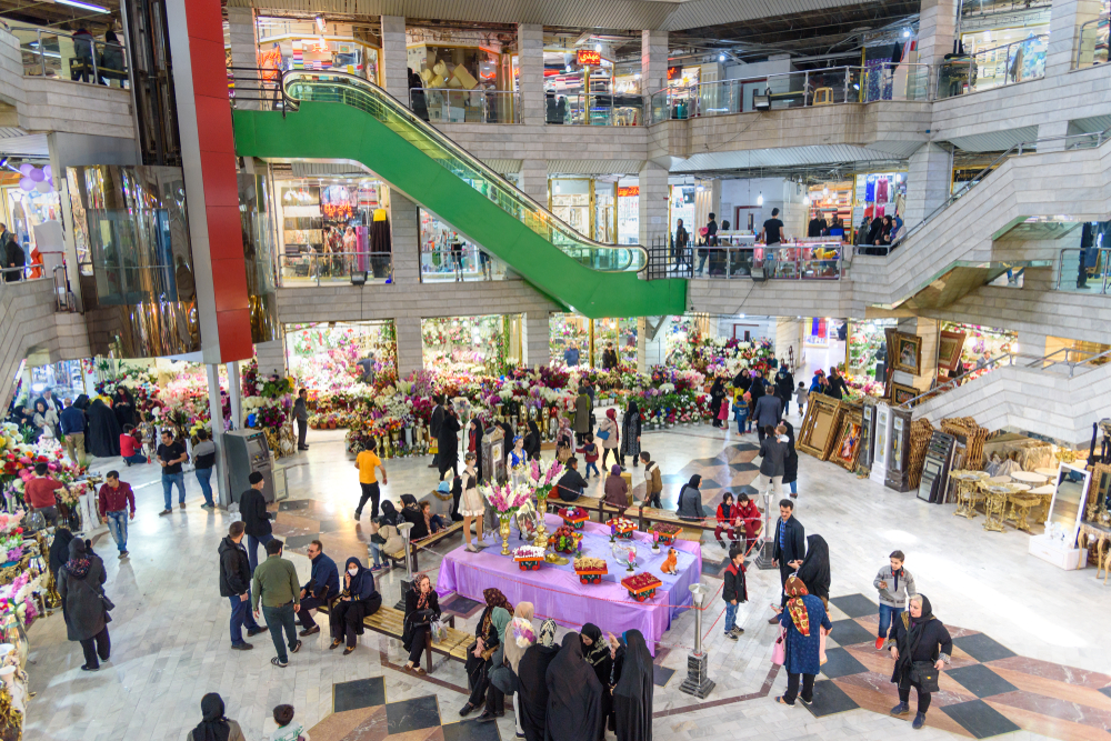 Interior of Shams Tabrizi Bazaar, shopping mall