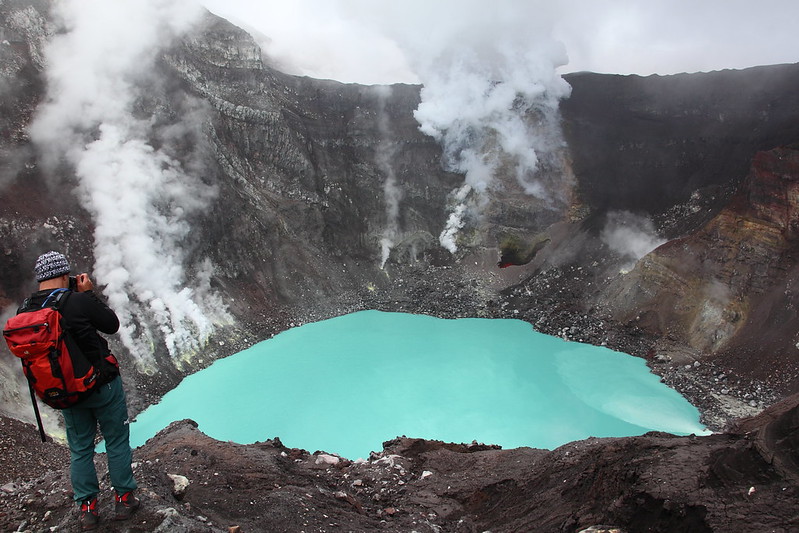 Kamchatka lake in volcano