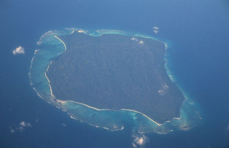 An aerial photograph of North Sentinel Island.
