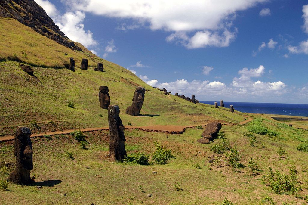 Outer slope of the Rano Raraku volcano