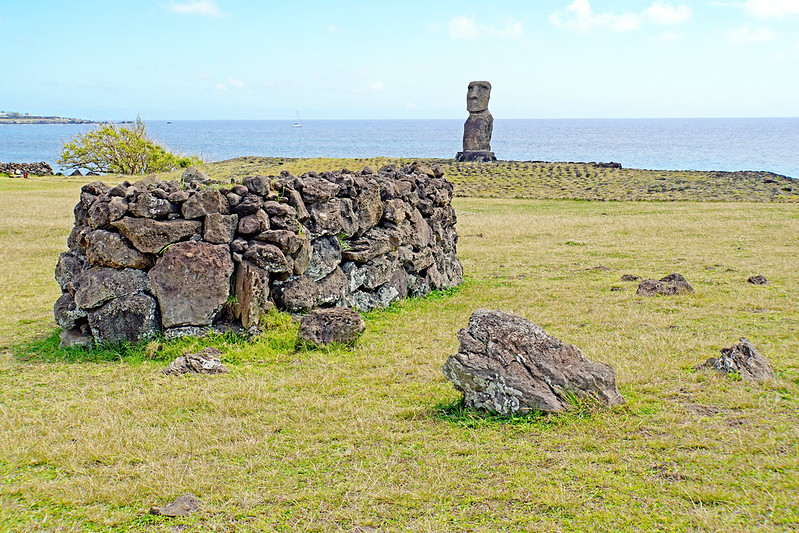 Landscape Photo of the Ahu Akapu & Chicken Coop on the Easter Island