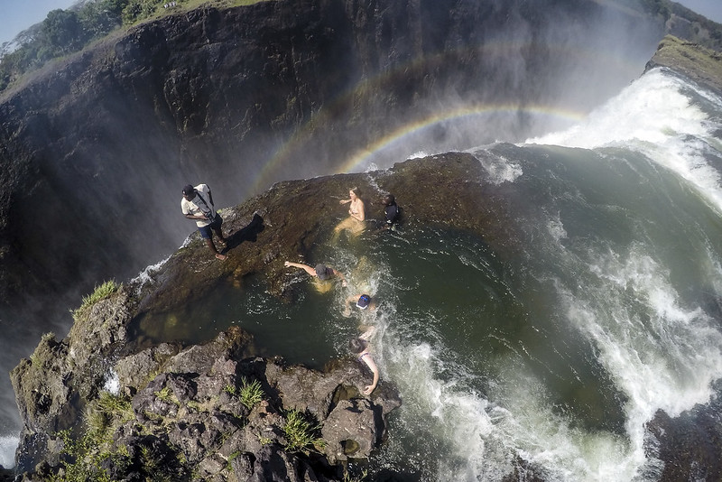 Zambian edge of Victoria Falls