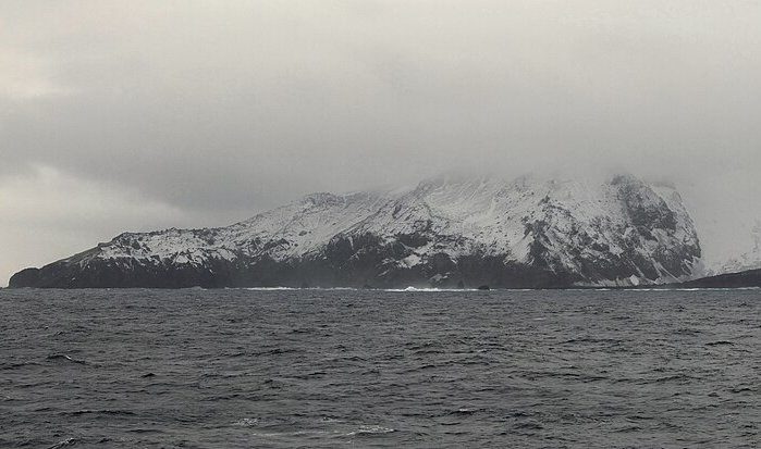 Bouvet Island west coast as seen from the RRS Ernest Shackleton in December 2011
