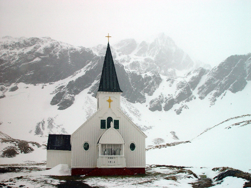 Photo of the Church in Grytviken on the South Georgia Island.