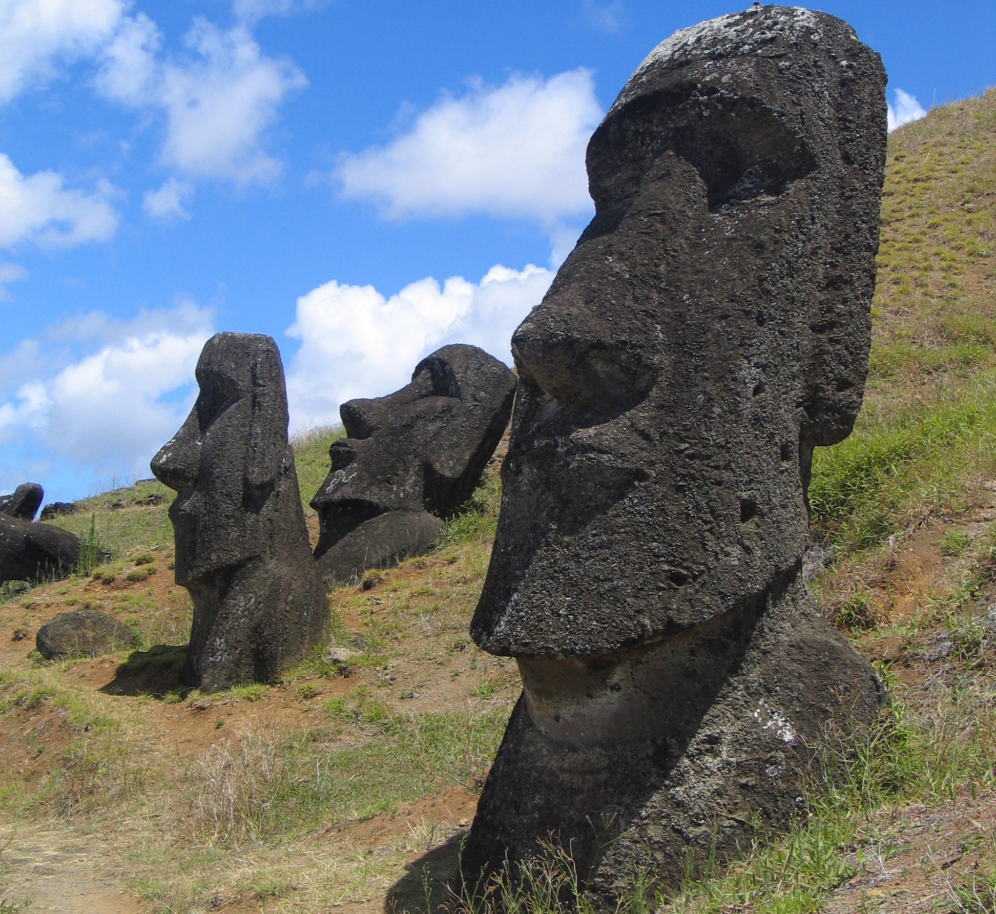 Close Up Photo of Moai at Rano Raraku, Easter Island.