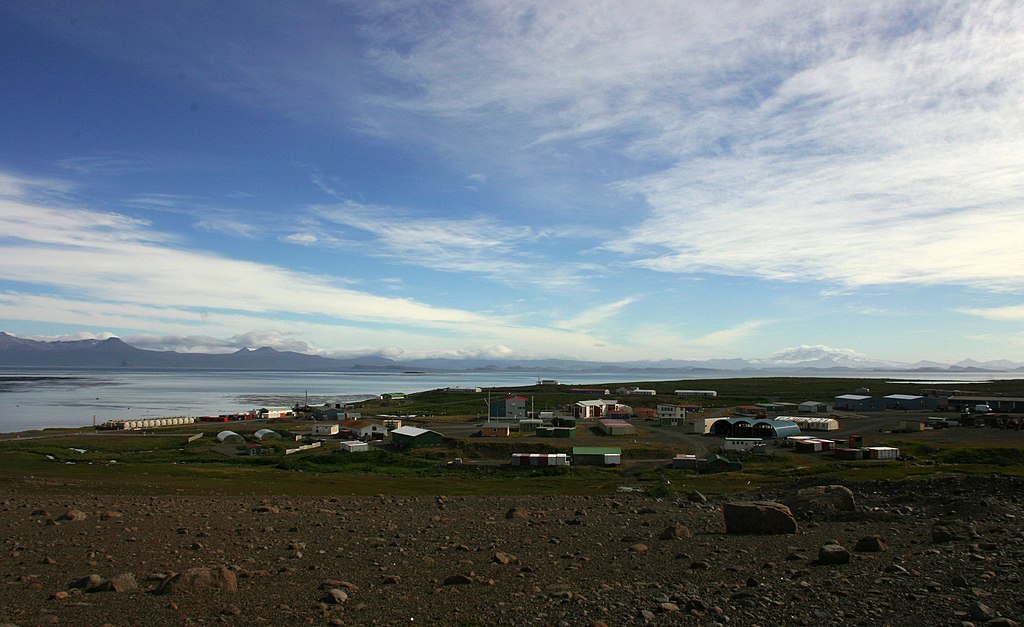 Landscape Photo of the French Station located in the Kerguelen Archipelago
