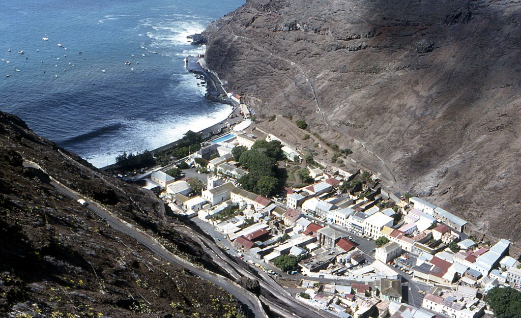 Landscape Photo of the Jamestown, capital of Saint Helena, from above
