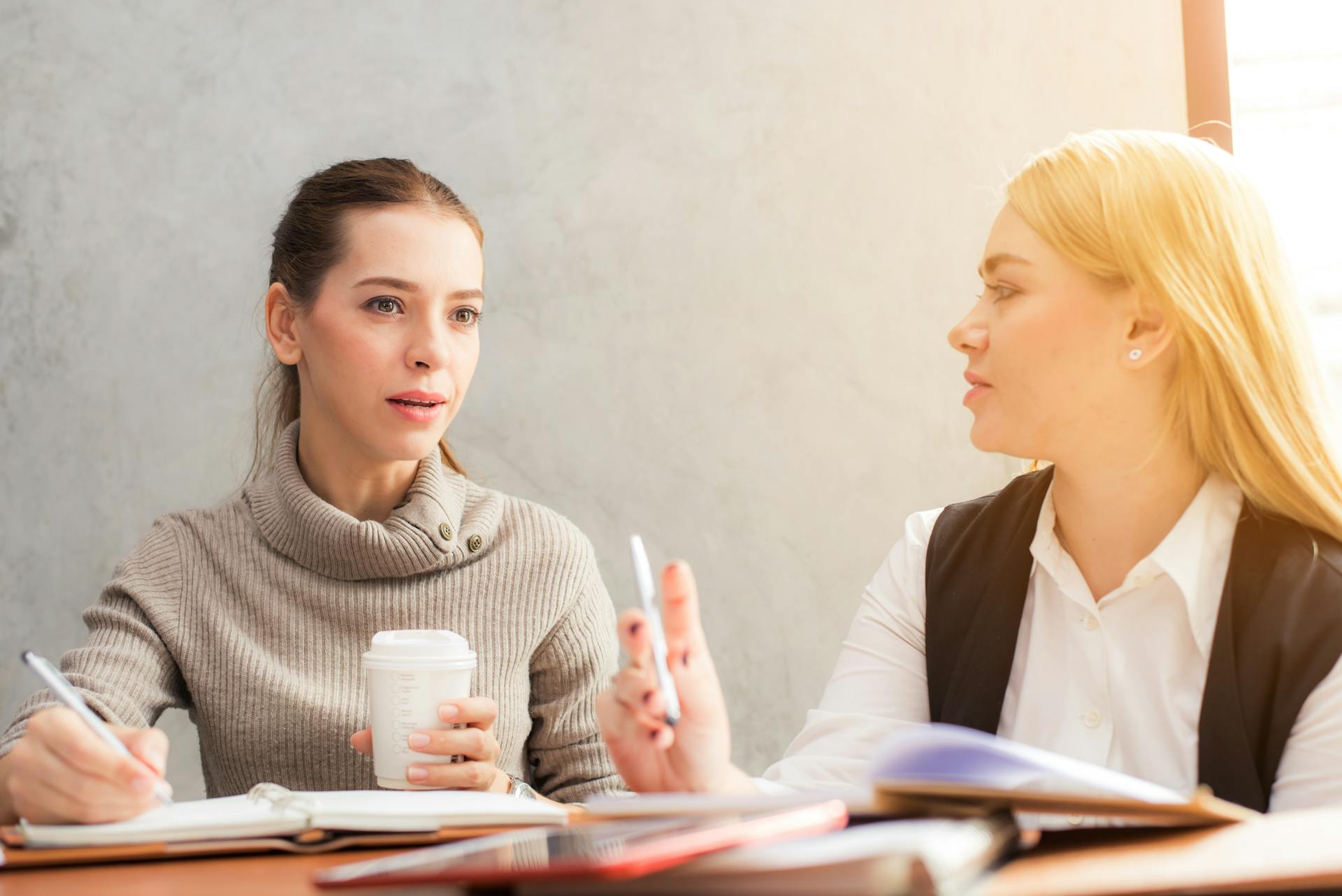 Two women having a conversation