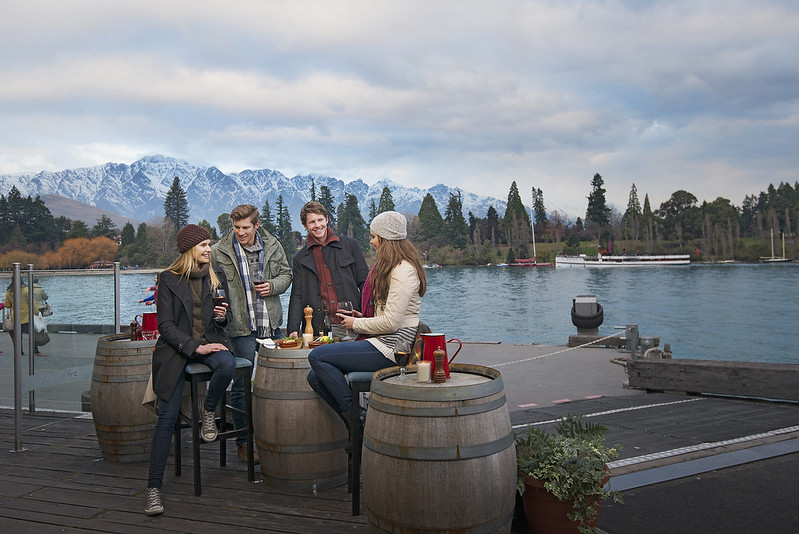 Tourists enjoying their in time New Zealand South Island ski.