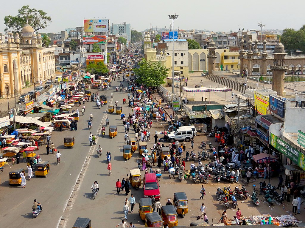 View of from the top of Charminar, Hyderabad, India