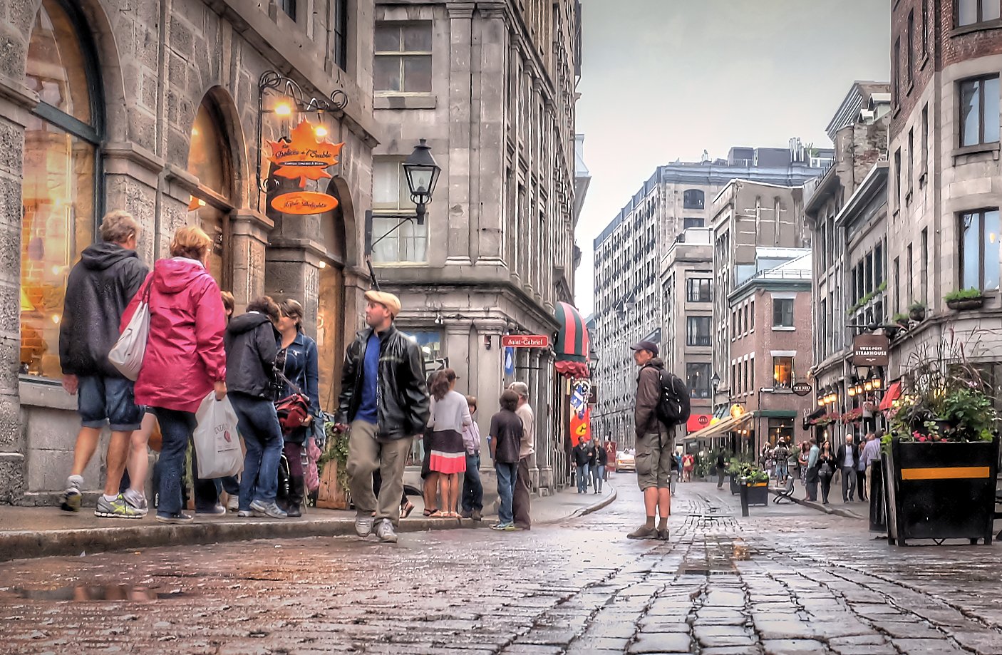 Street Photo of People walking in Montreal, Canada.