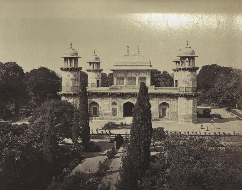 Grayscale Photo of Tomb Of Etmad Ood Dowlah At Agra India