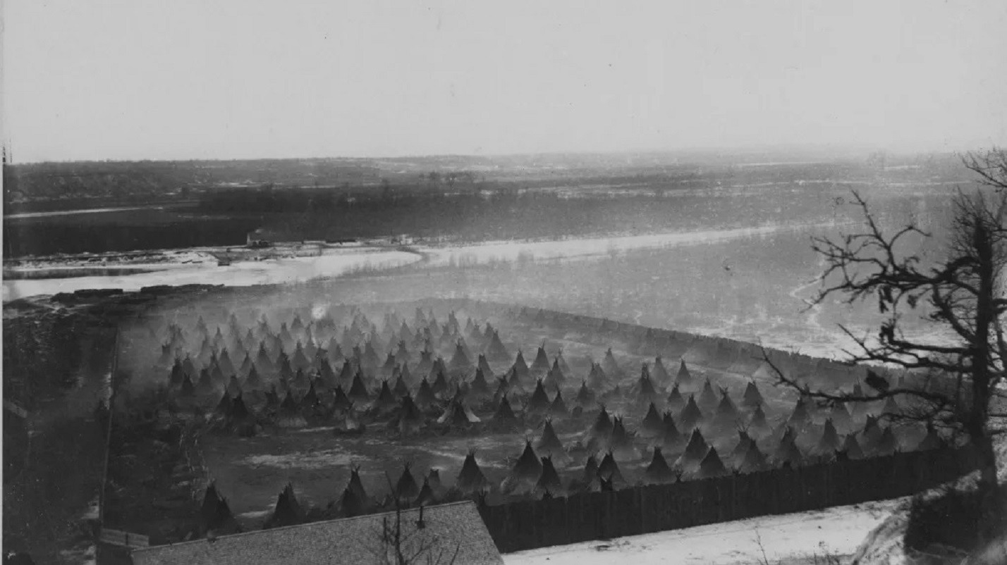 Dakota internment camp, Fort Snelling, winter 1862