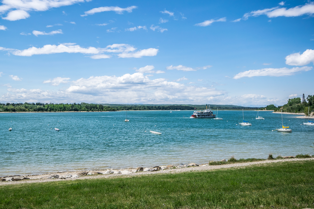 lake filled with sailboats