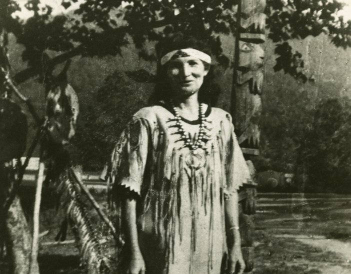 Grayscale Portrait Photo of Sarah Beck - Cherokee Indian woman
