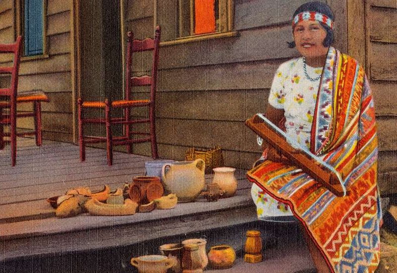 Cherokee Indian Pottery And Bread Worker Cherokee Indian Reservation