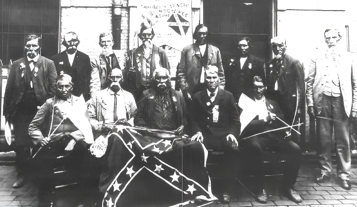 Grayscale Photo of Cherokee Confederate reunion