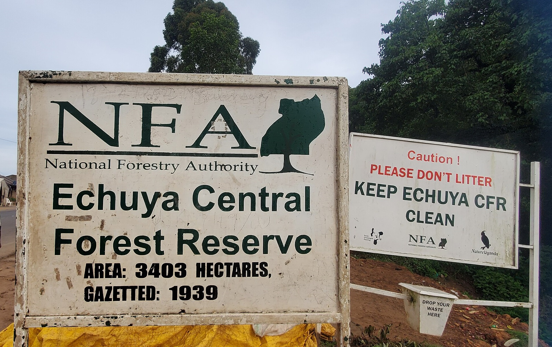 Echuya Forest reserve sign.