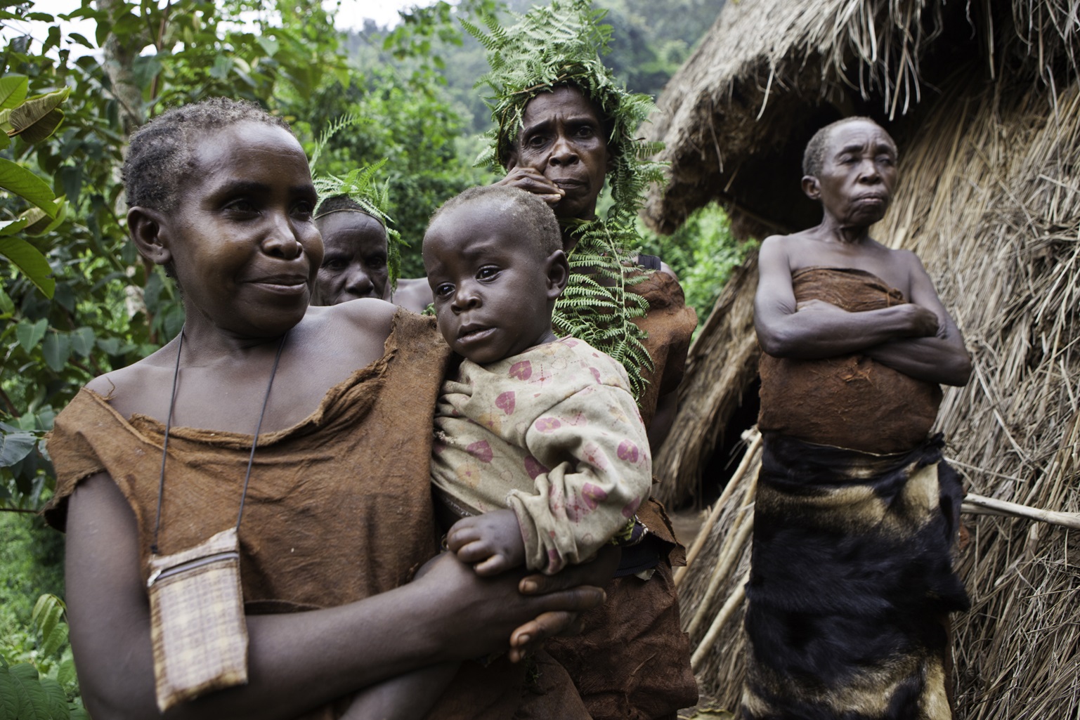 The people of Mukuno village who are traditional Batwa tribes people from the Bwindi Impenetrable Forest in Uganda.