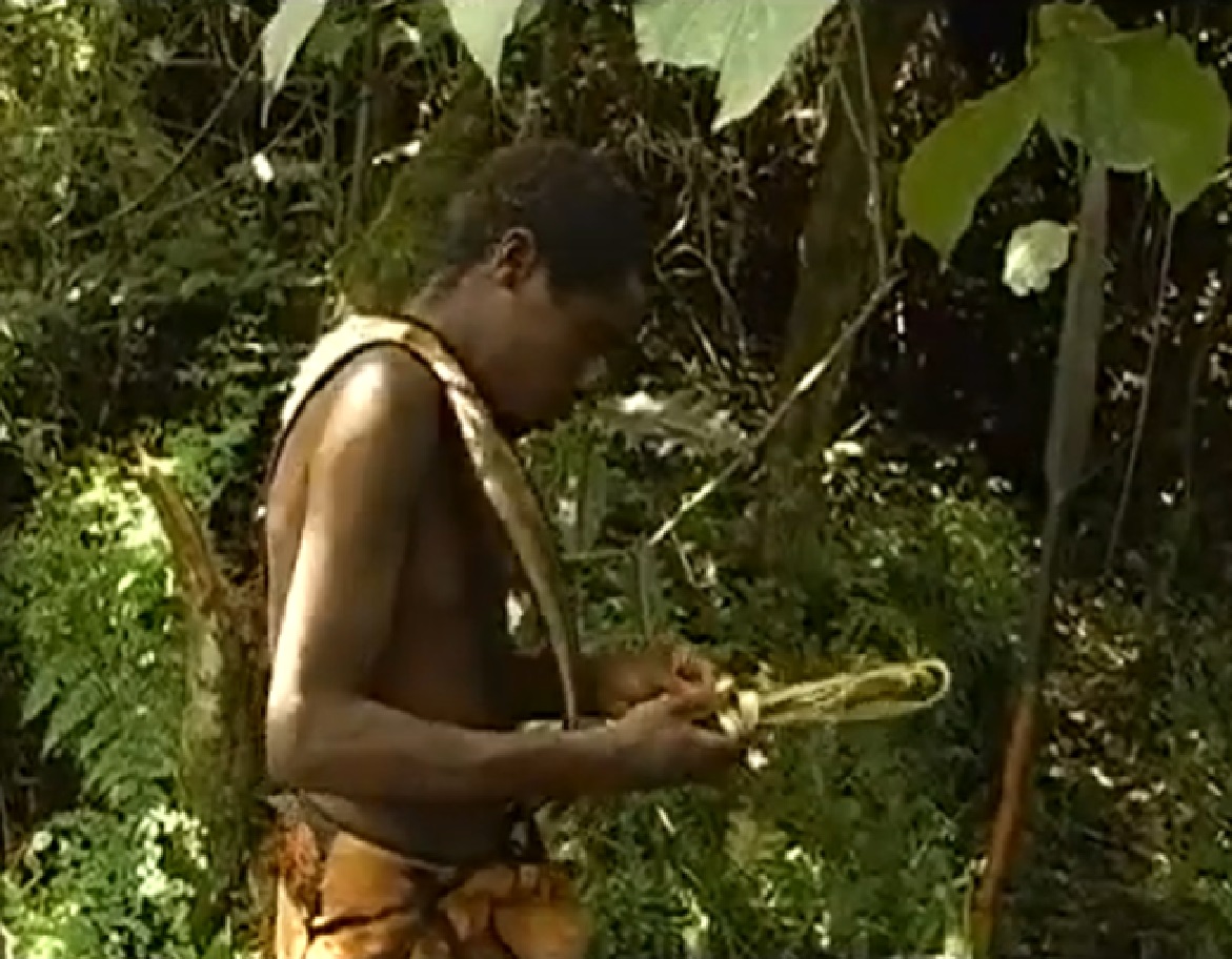 Screenshot of Batwa tribe man - from The Batwa Legacy (2011)