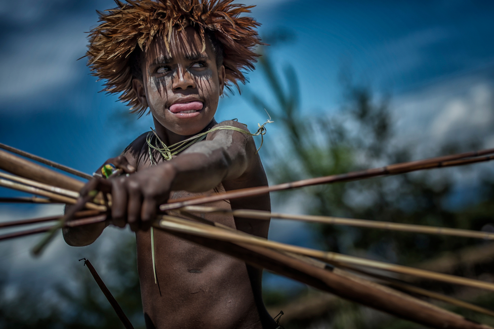 wamena papua indonesia, potraits of local tribe