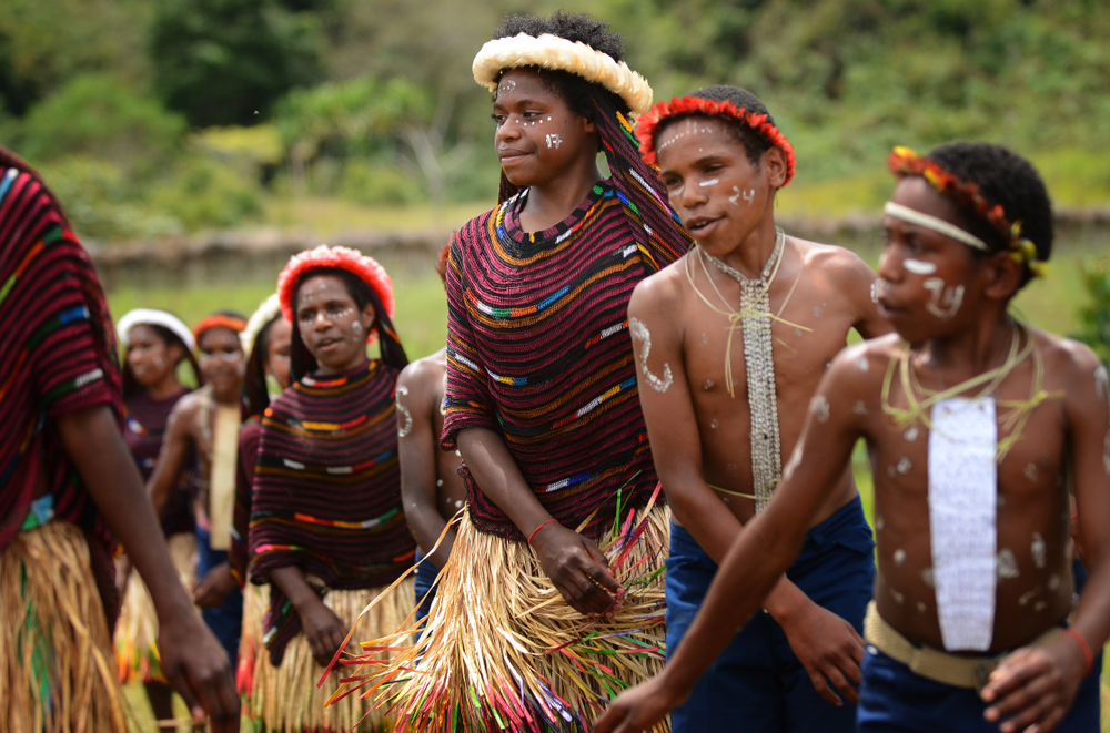 wamena, papua-indonesia, portrait of local tribes