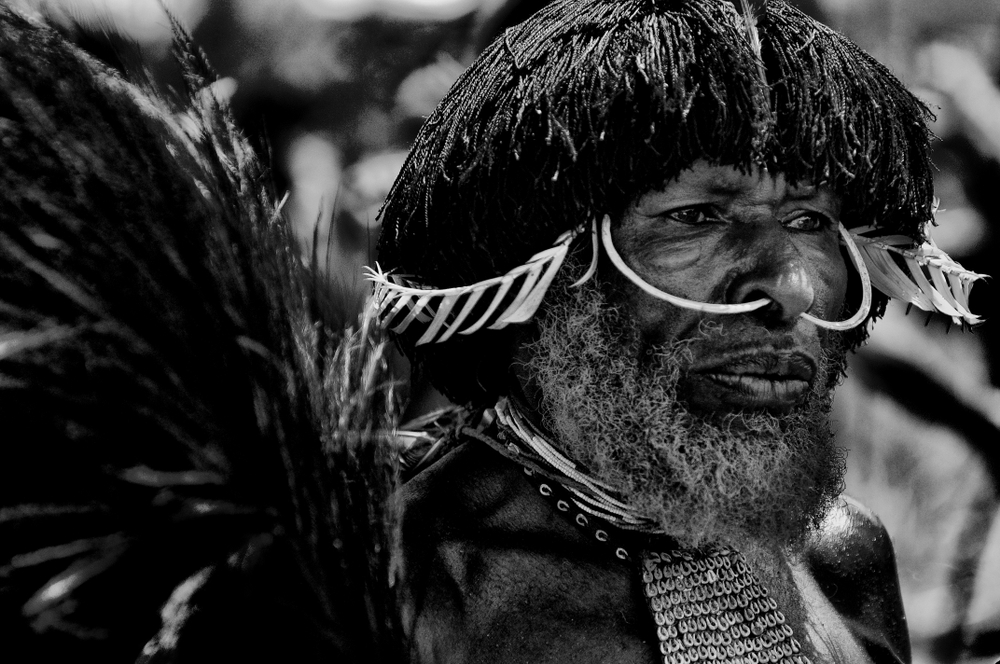 wamena, papua-indonesia, portrait of local tribes