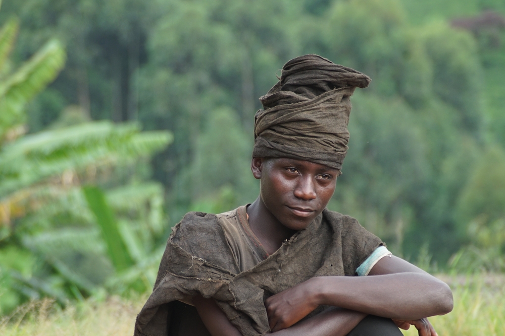 Woman from Echuya Batwa, commonly known as pygmies,
