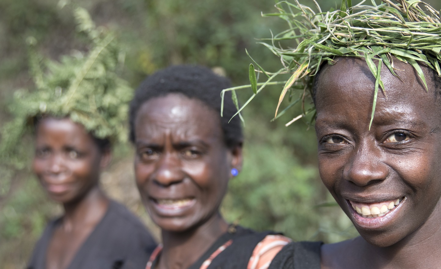 Unidentified women belonging to the Batwa bushmen tribe of Uganda