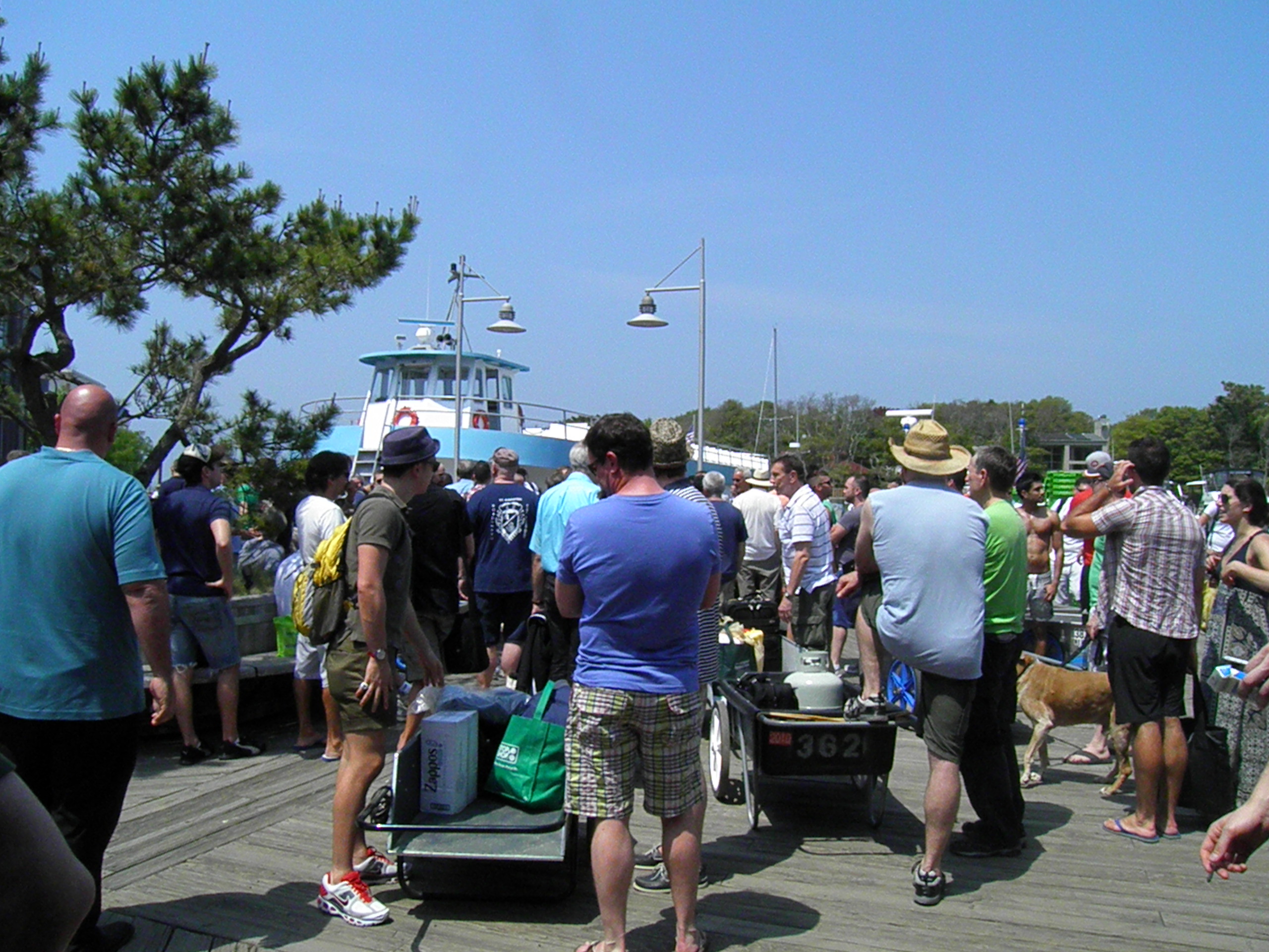 Fire Island Ferry unloading summer at the Pines