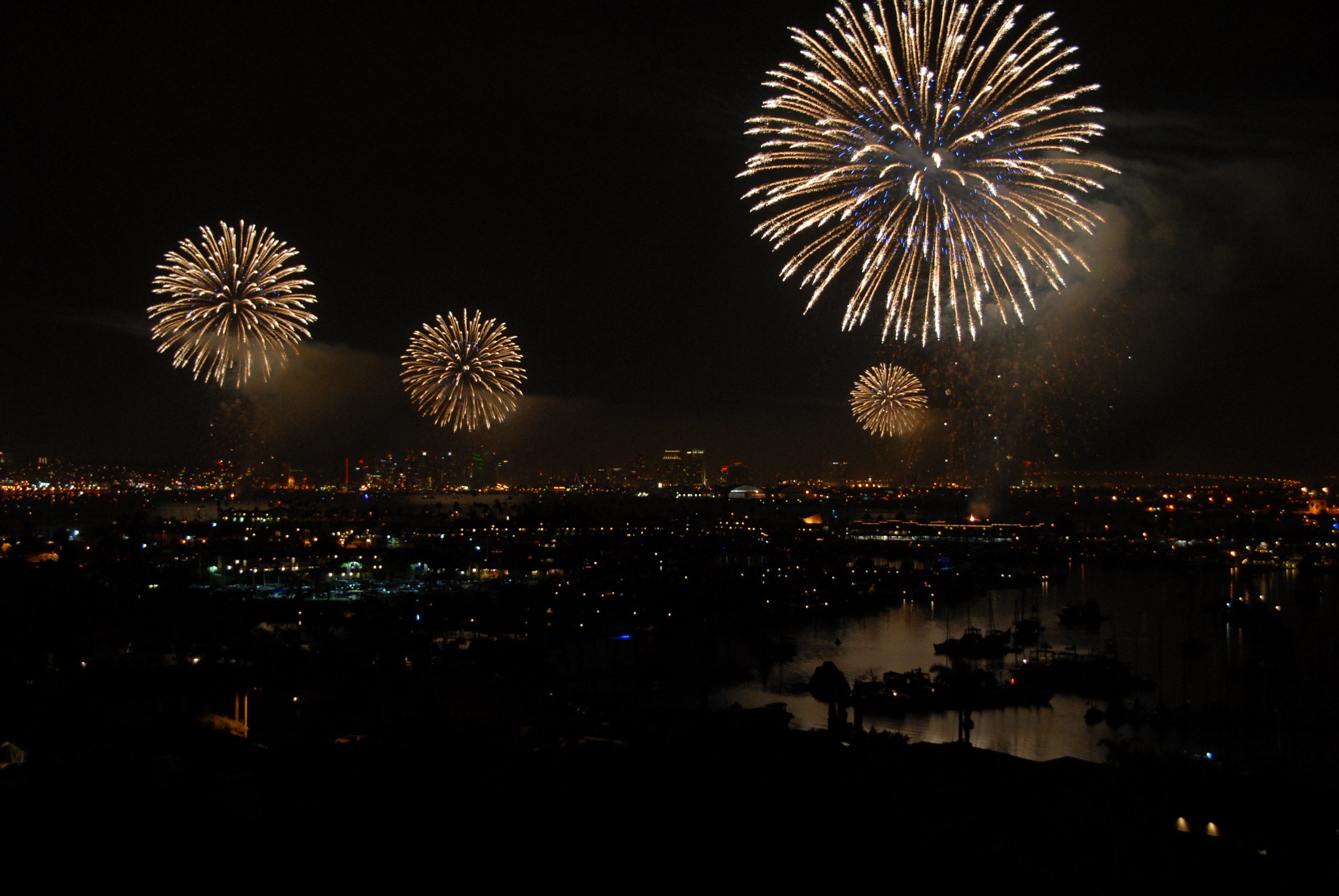 Fourth of July Fireworks Over San Diego Bay - 2011