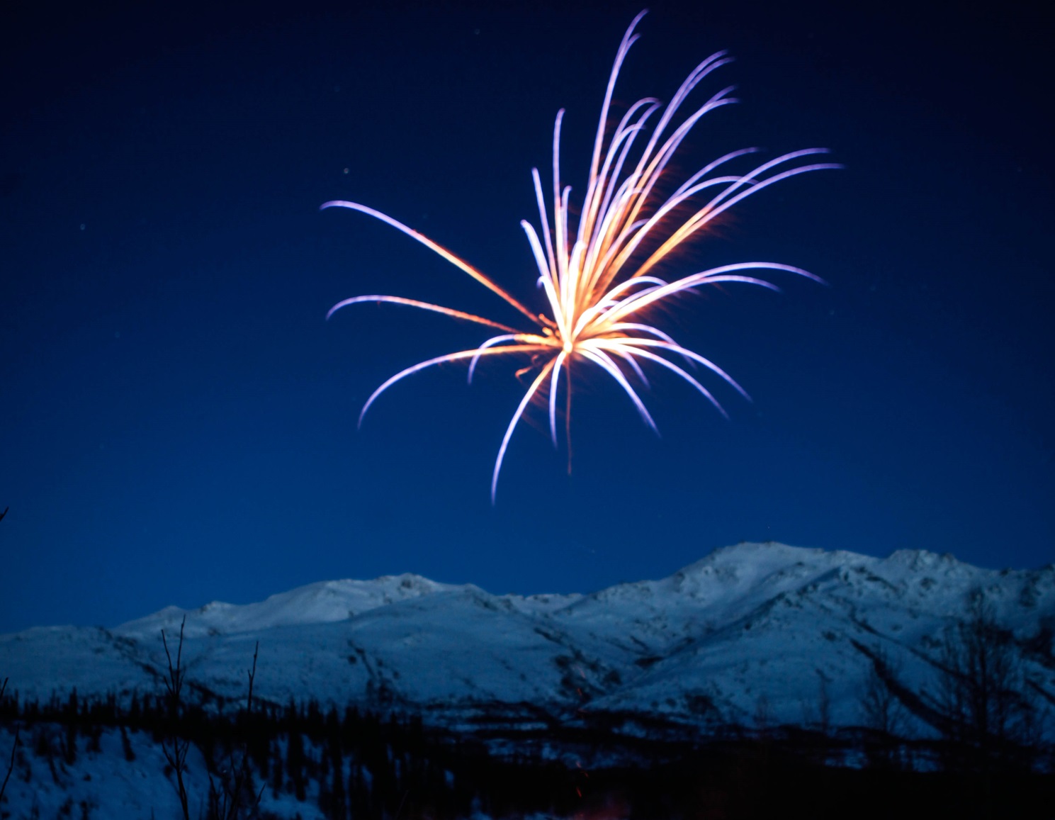 Fireworks At Wiseman, Alaska ,Usa