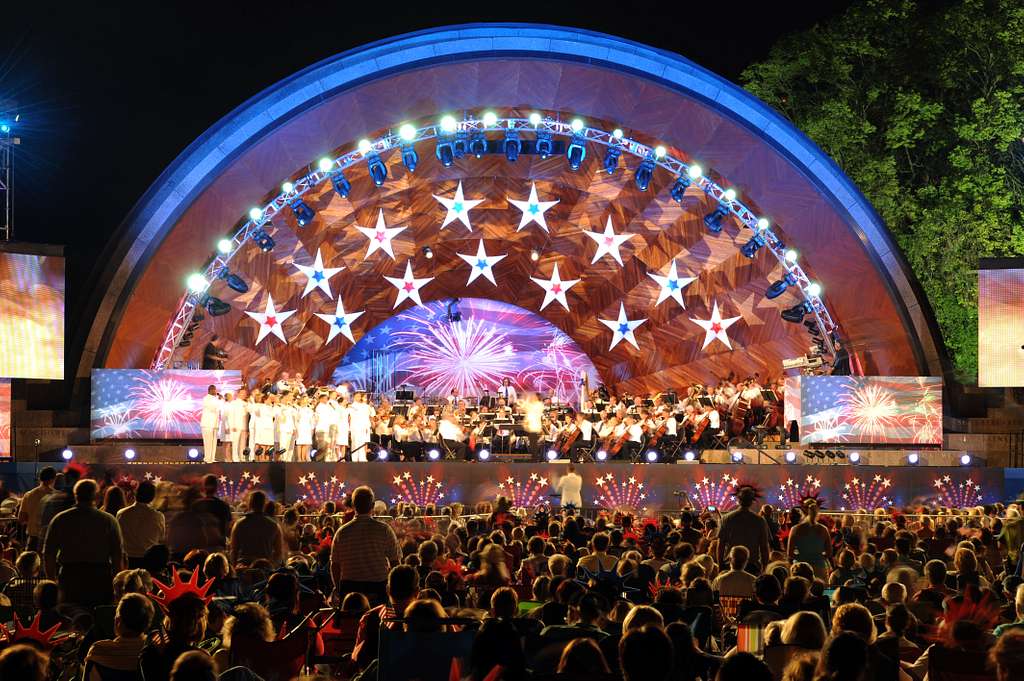 U.S. Navy Band Sea Chanters perform with the Boston Pops for the July 4th Fireworks Spectacular