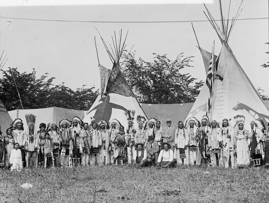 Native American Group In Front Of Tipis
