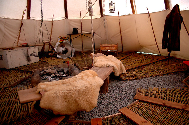 Inside the tipi