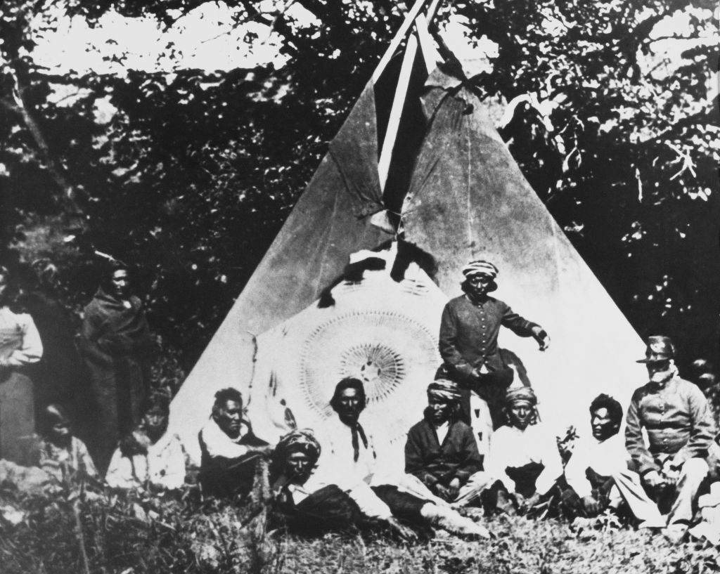 One Of The Print Of American Indians In Their Camp